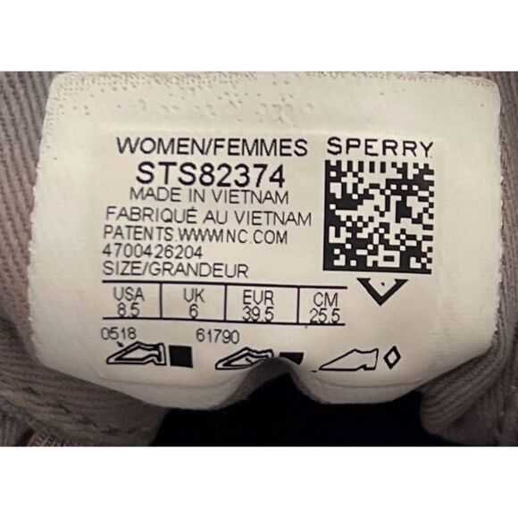 Sperry Top Sider Ribbon Laced Boat Sneakers Gray Women’s 8.5 - Picture 11 of 13